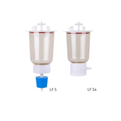 Bicchiere ROCKER in polisulfone con base in PC e supporto per membrana in PP diametro 47 mm e bicchiere da 500 ml completo di tappo con pippio, dotato di attacco per GL45