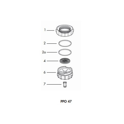 PPO 47, supporto ADVANTEC in linea e aerosol in polipropilene, diametro 47 mm