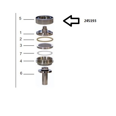 Ghiera di chiusura in acciaio inox per KSU-25 diametro 25 mm